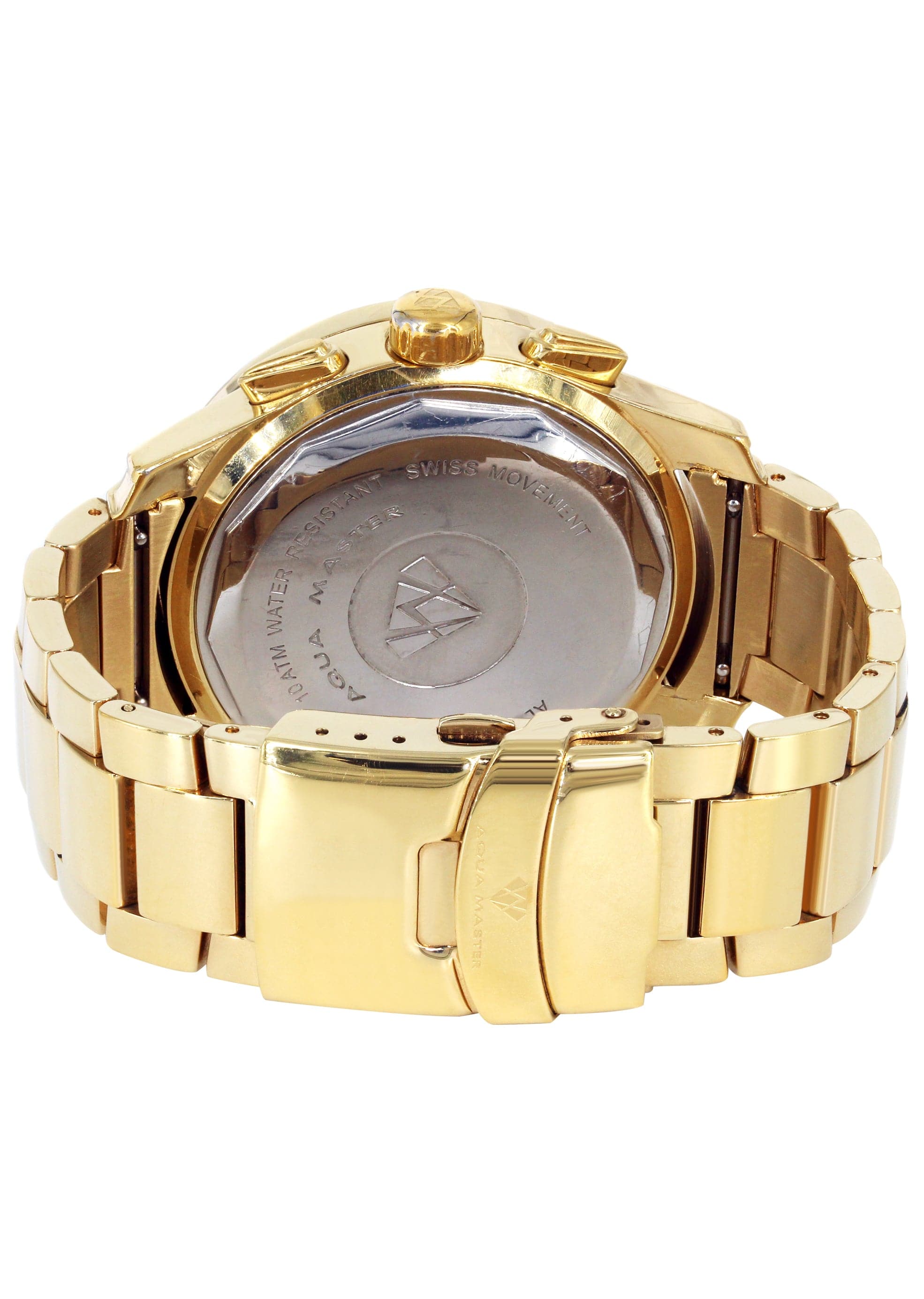 Mens Yellow Gold Tone Diamond Watch | Appx. 8 Carats