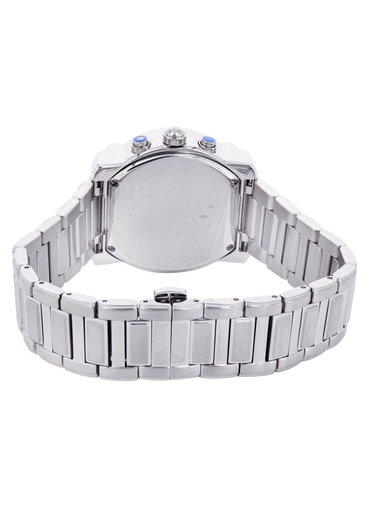 Mens White Gold Tone Diamond Watch | Appx. 0.65 Carats MENS GOLD WATCH FROST NYC 