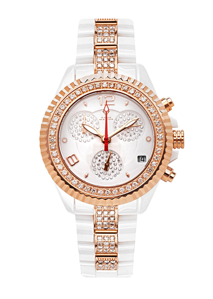 Womens Rose Gold Tone Diamond Watch | Appx 3 Carats WOMENS WATCH FROST NYC 