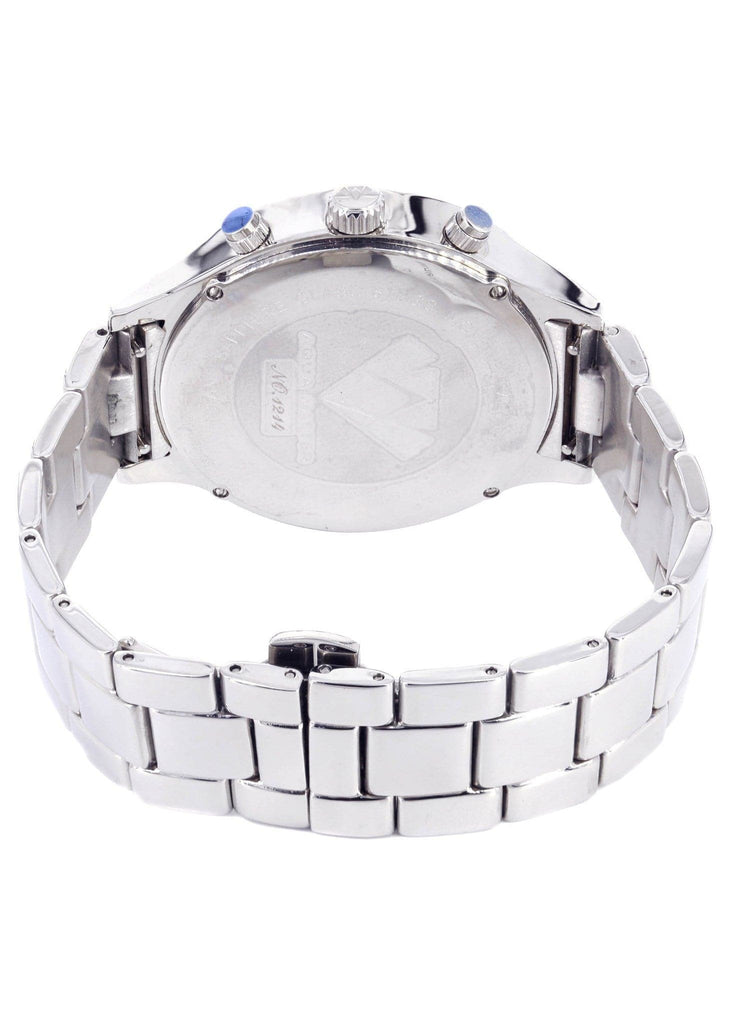 Mens White Gold Tone Diamond Watch | Appx. 2.45 Carats MENS GOLD WATCH FROST NYC 