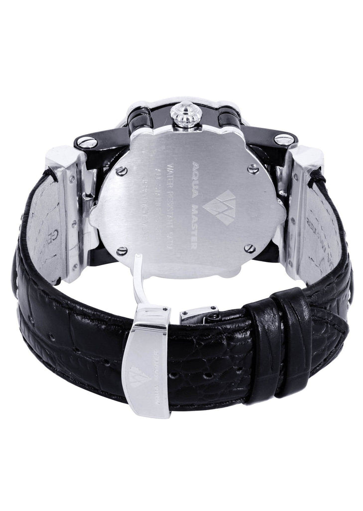 Mens White Gold Tone Diamond Watch | Appx. 0.19 Carats MENS GOLD WATCH FROST NYC 