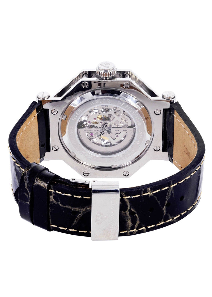 Mens White Gold Tone Diamond Watch | Appx. 1.02 Carats MENS GOLD WATCH FROST NYC 