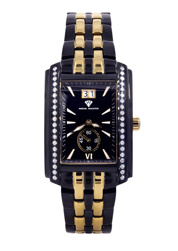 Mens Black Steel Tone Diamond Watch | Appx. 1.52 Carats MENS GOLD WATCH FROST NYC 