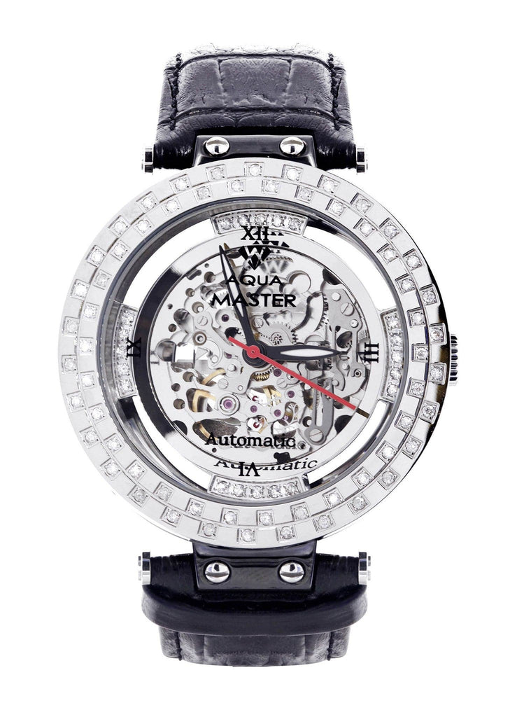 Mens White Gold Tone Diamond Watch | Appx. 1.26 Carats MENS GOLD WATCH FROST NYC 