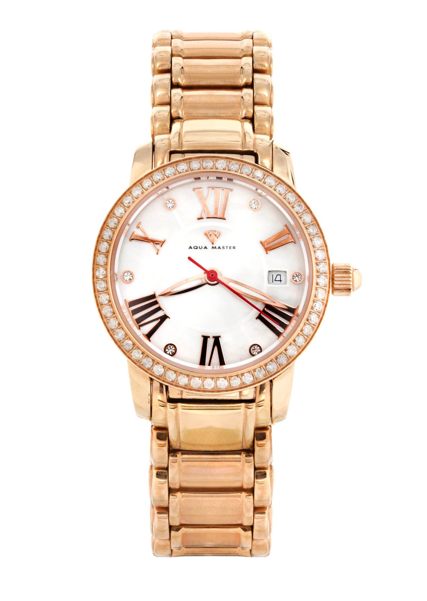 green emerald velvet dress Peugeot Women's Leather Moon Phase Watch, Pink main image 1