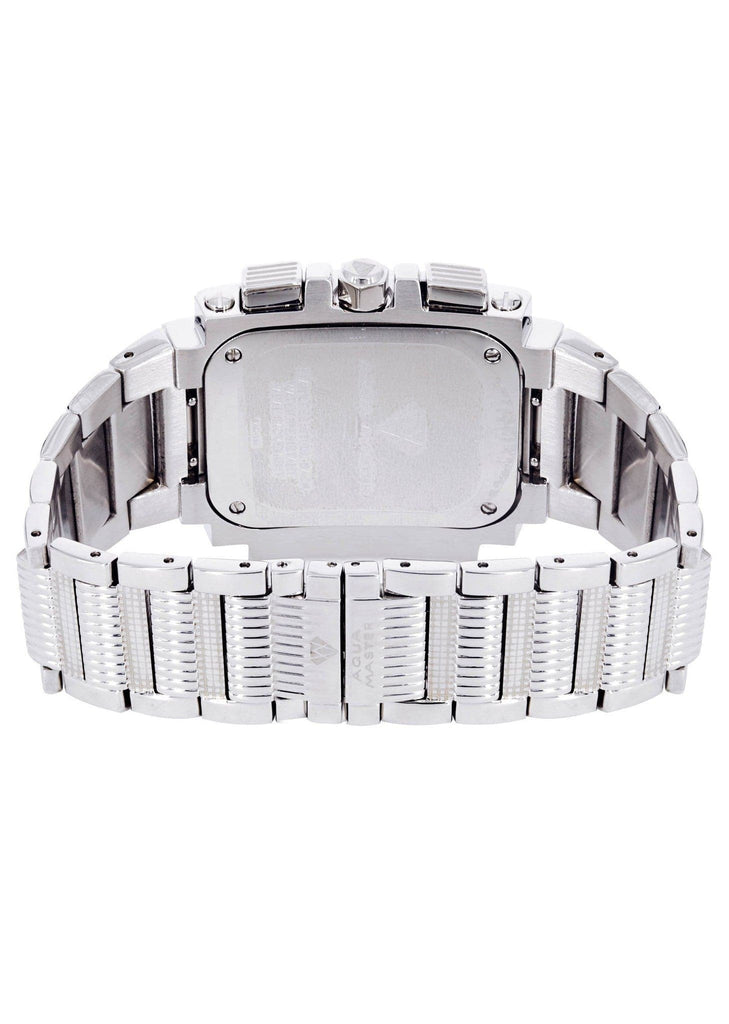 Mens White Gold Tone Diamond Watch | Appx. 0.16 Carats MENS GOLD WATCH FROST NYC 