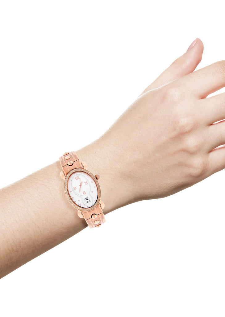 Womens Rose Gold Tone Diamond Watch | Appx 1.02 Carats WOMENS WATCH FROST NYC 