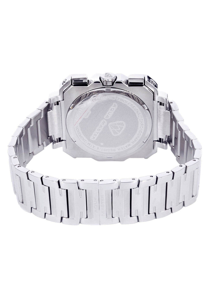 Mens White Gold Tone Diamond Watch | Appx. 0.25 Carats MENS GOLD WATCH FROST NYC 