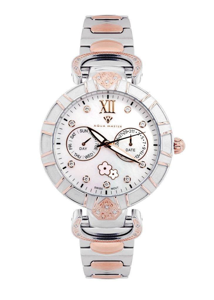 Womens Rose Gold Tone Diamond Watch | Appx 0.14 Carats WOMENS WATCH FROST NYC 