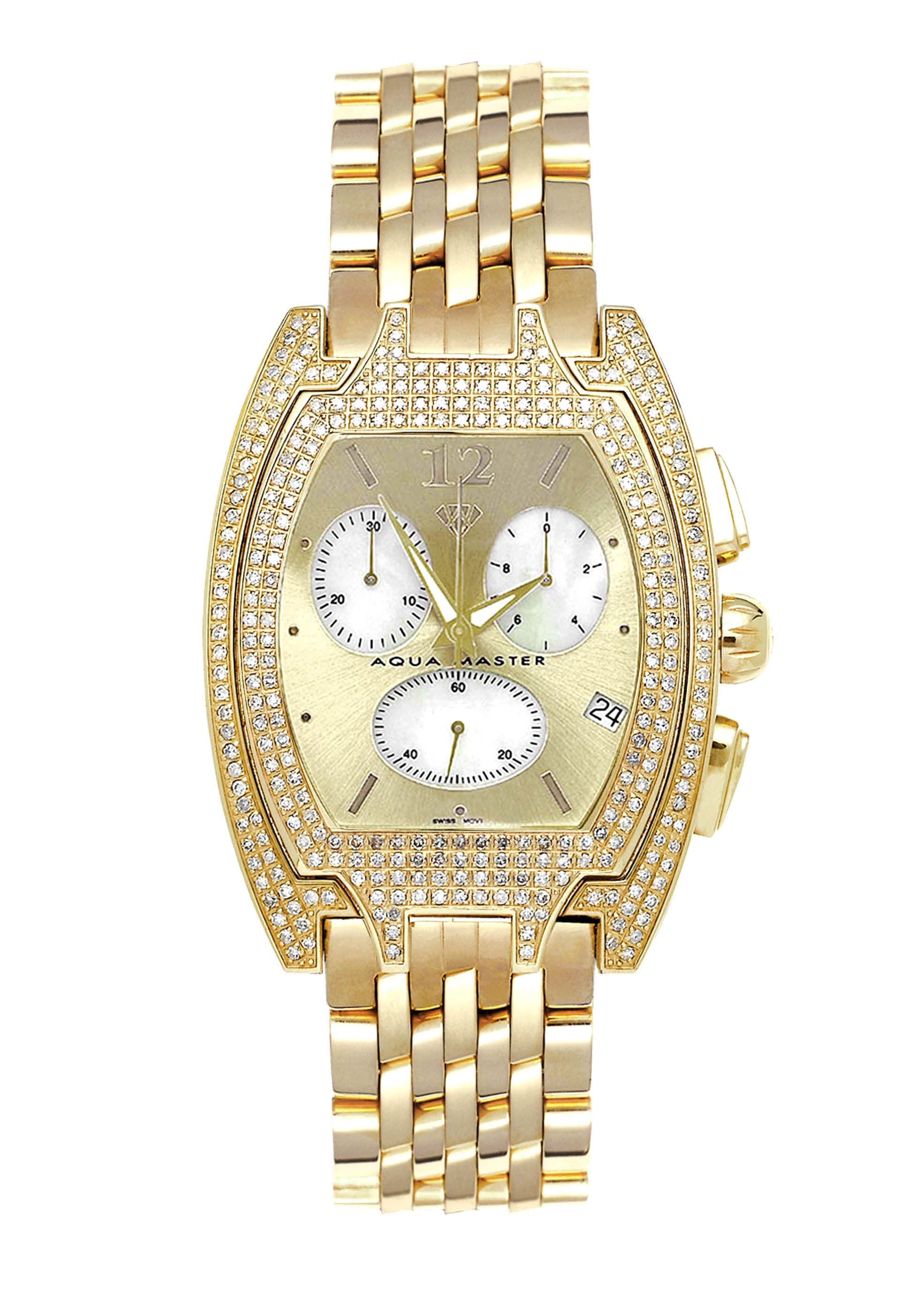 Herren Gelbgold Diamant Uhr 3,5 Karat1