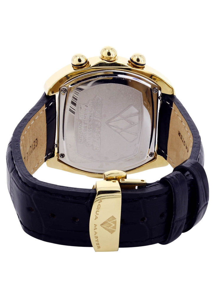 Mens Yellow Gold Tone Diamond Watch | Appx. 1.01 Carats MENS GOLD WATCH FROST 