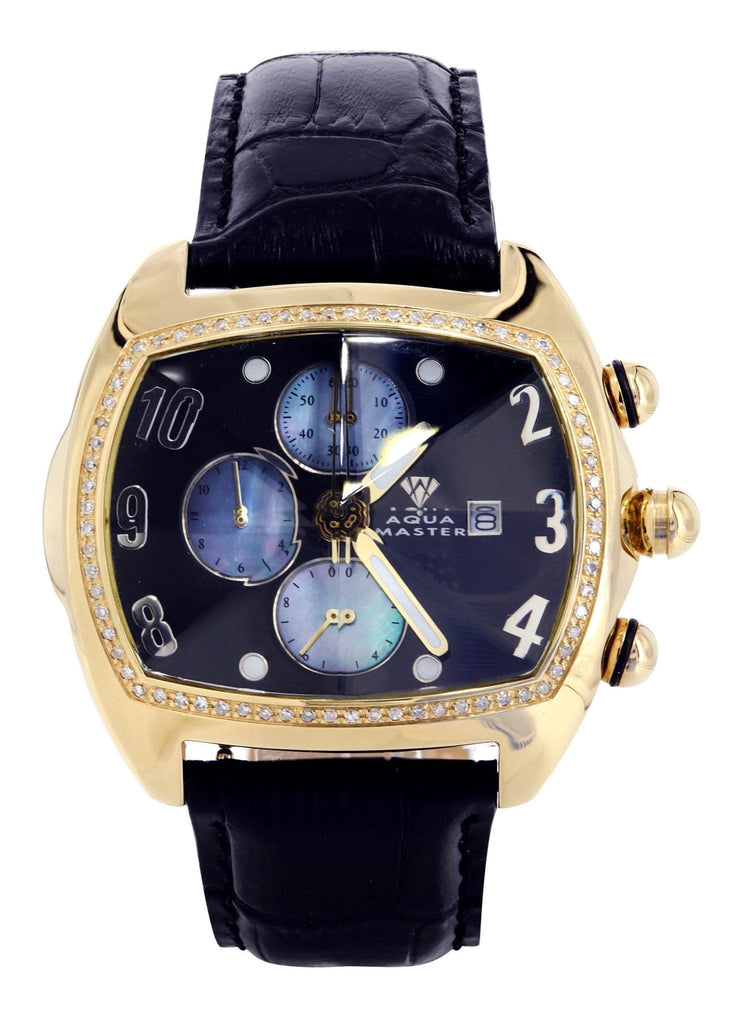 Mens Yellow Gold Tone Diamond Watch | Appx. 1.01 Carats MENS GOLD WATCH FROST 