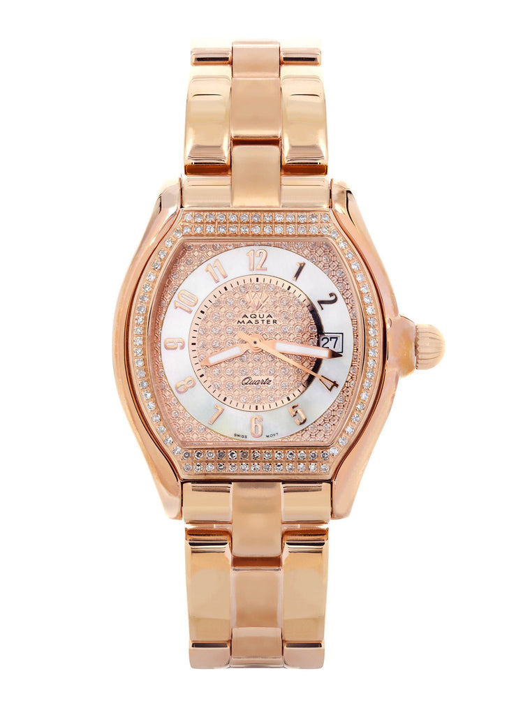 Womens Rose Gold Tone Diamond Watch | Appx 1.26 Carats WOMENS WATCH FROST NYC 