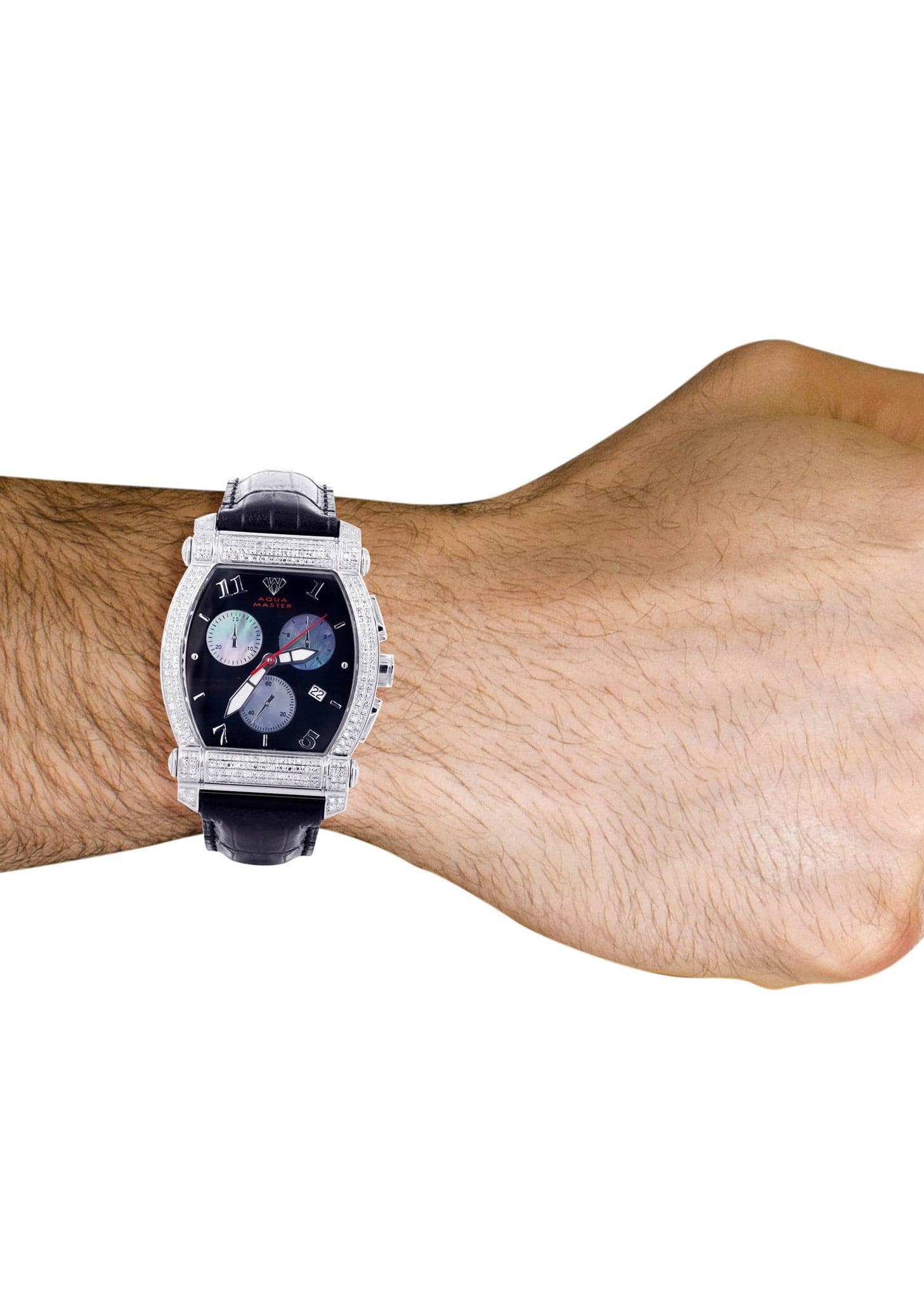 Mens White Gold Tone Diamond Watch | Appx. 2.51 Carats Mens White Gold Tone Diamond Watch | Appx. 2.51 Carats