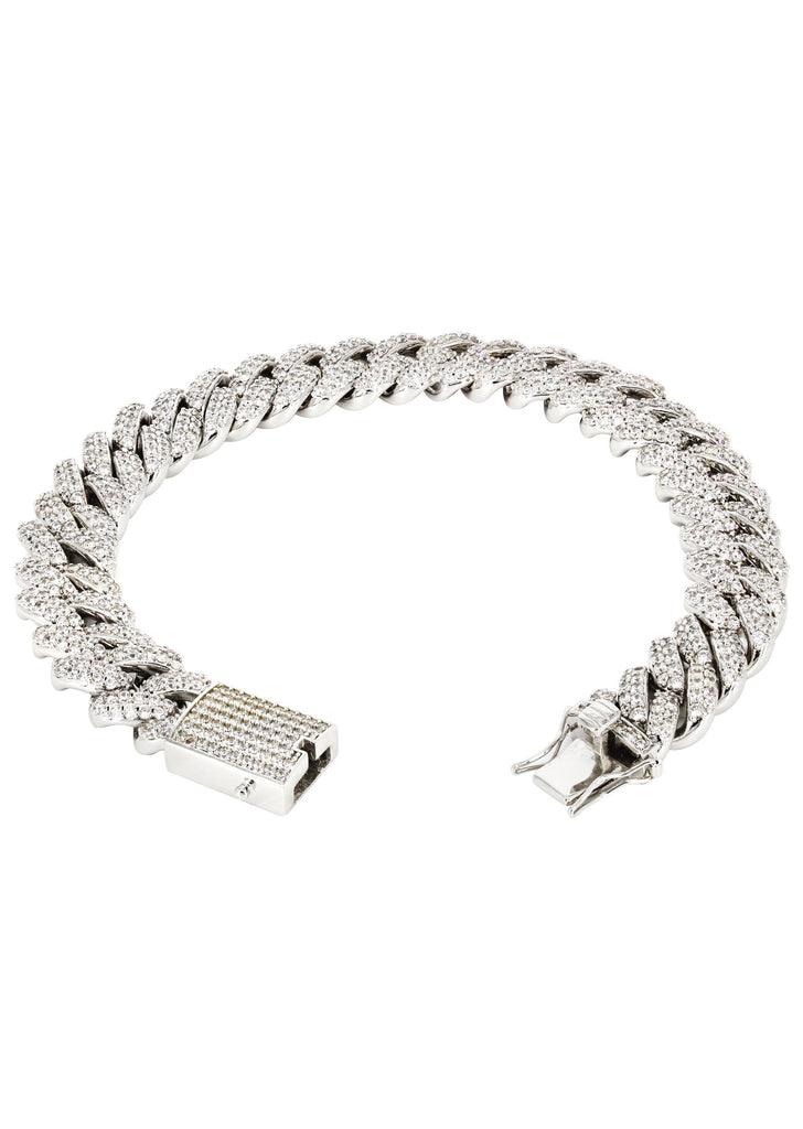 White gold cuban link bracelet Clearance