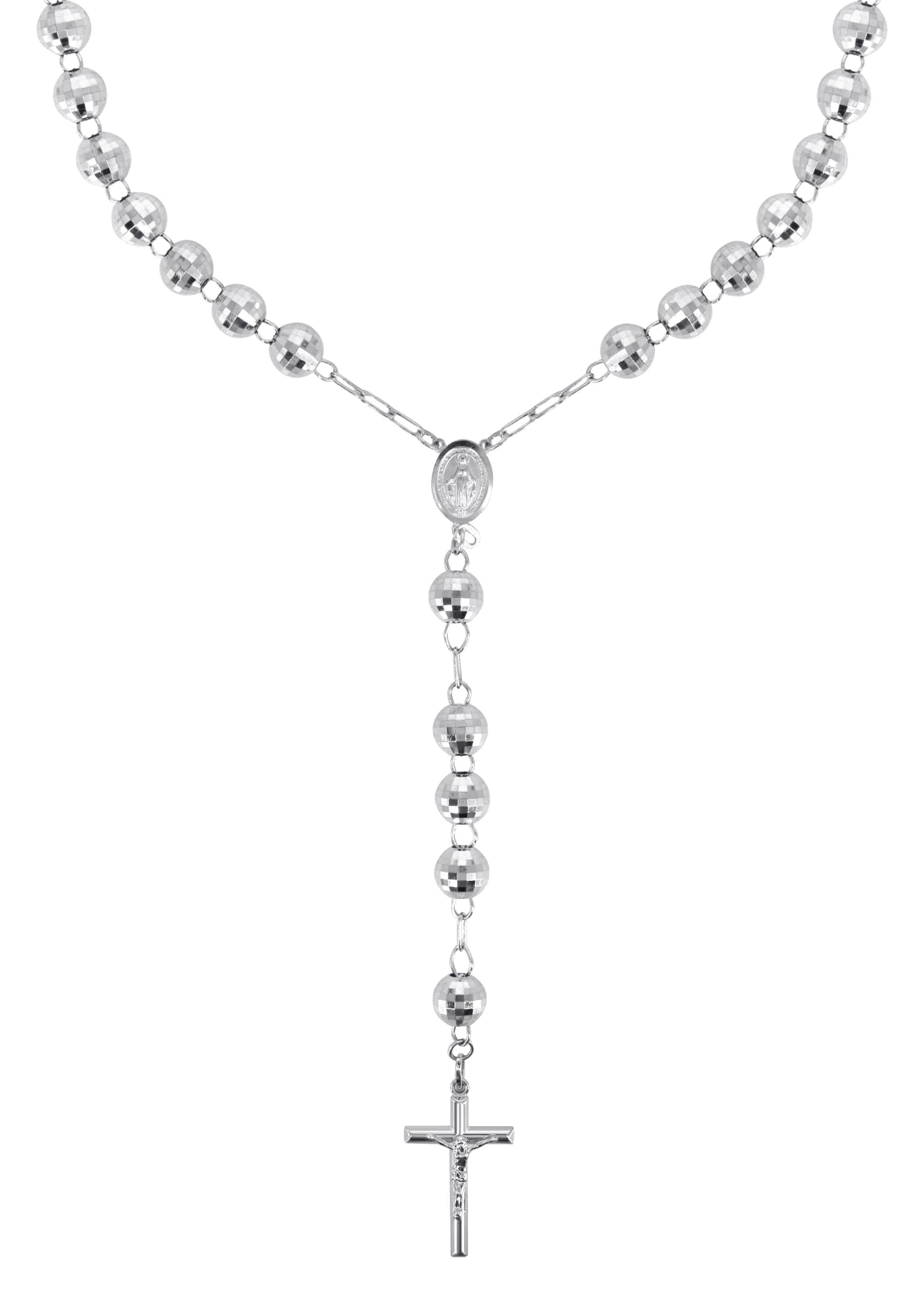 Cadena De Cuerda De Oro Blanco De 14K Sólido Nuragold - Longitud 16'' A 30'', Ancho 1mm A 6mm, Cierre De Langosta