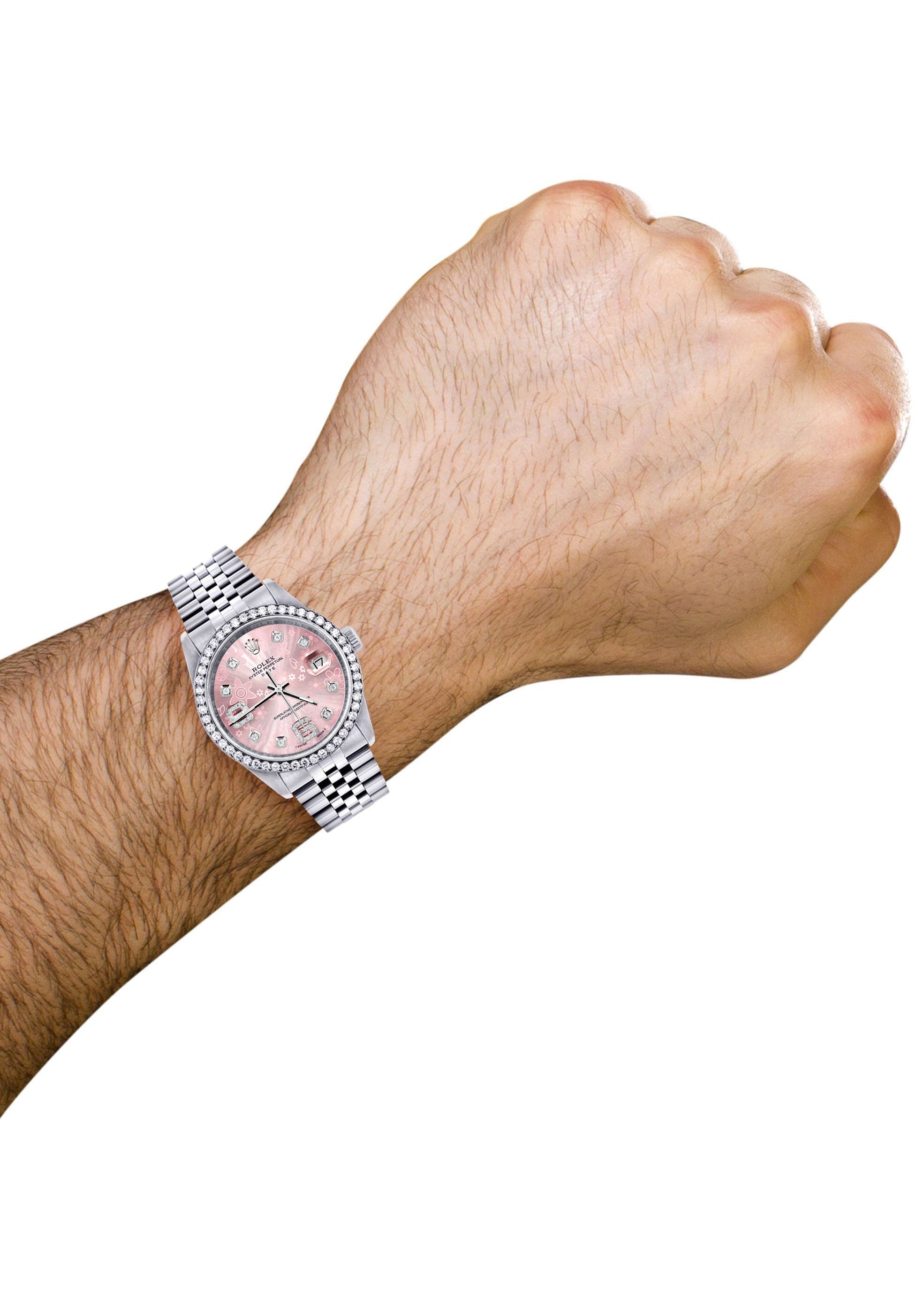 Montre Homme ICE HOUSE Luxe - Cadre Plaqué Or Blanc, Cadran Romain, Diamants, Quartz Japonais, Neuve Sans étiquette