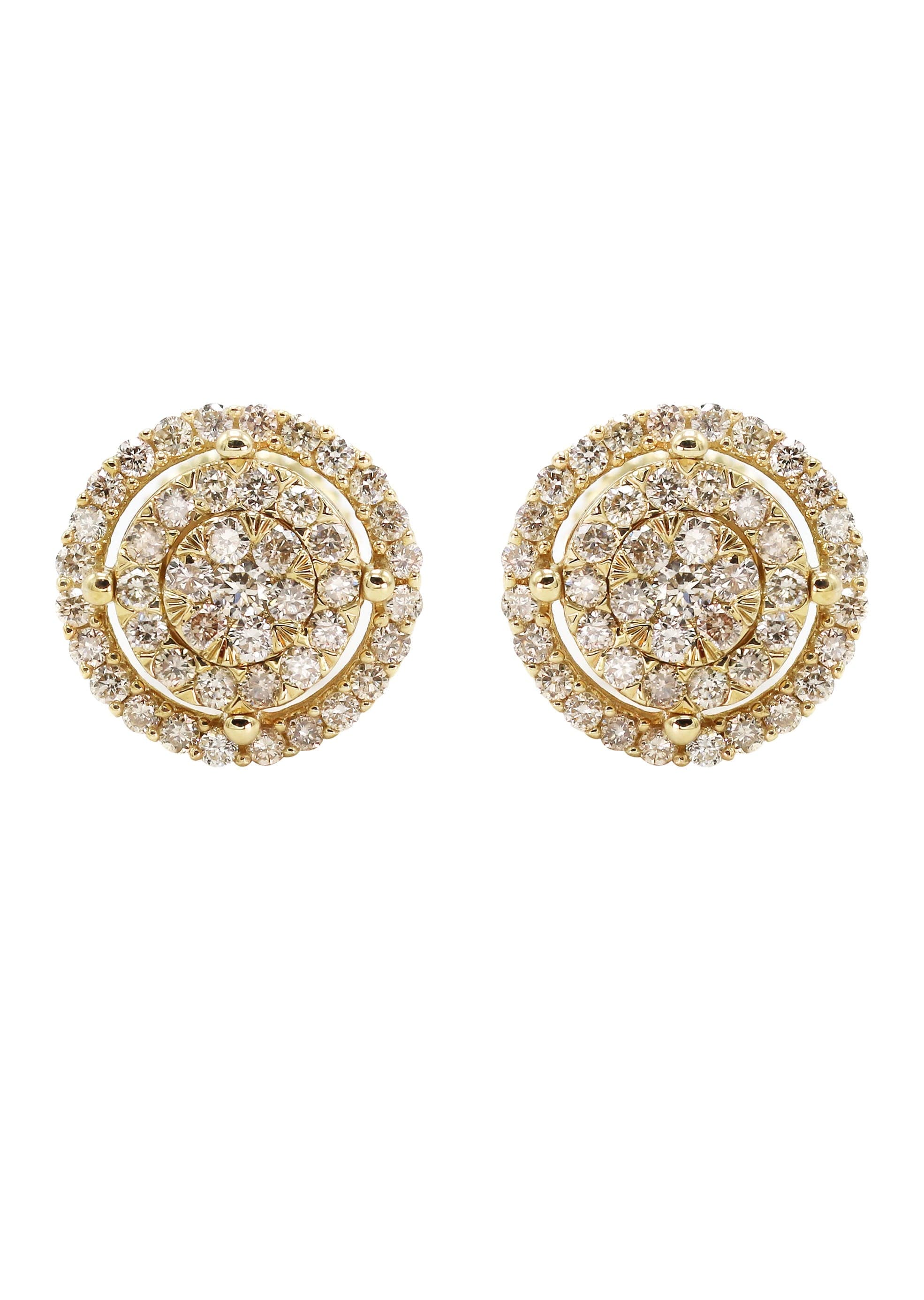 14K Yellow Gold Diamond Earrings For Men Carats Grams