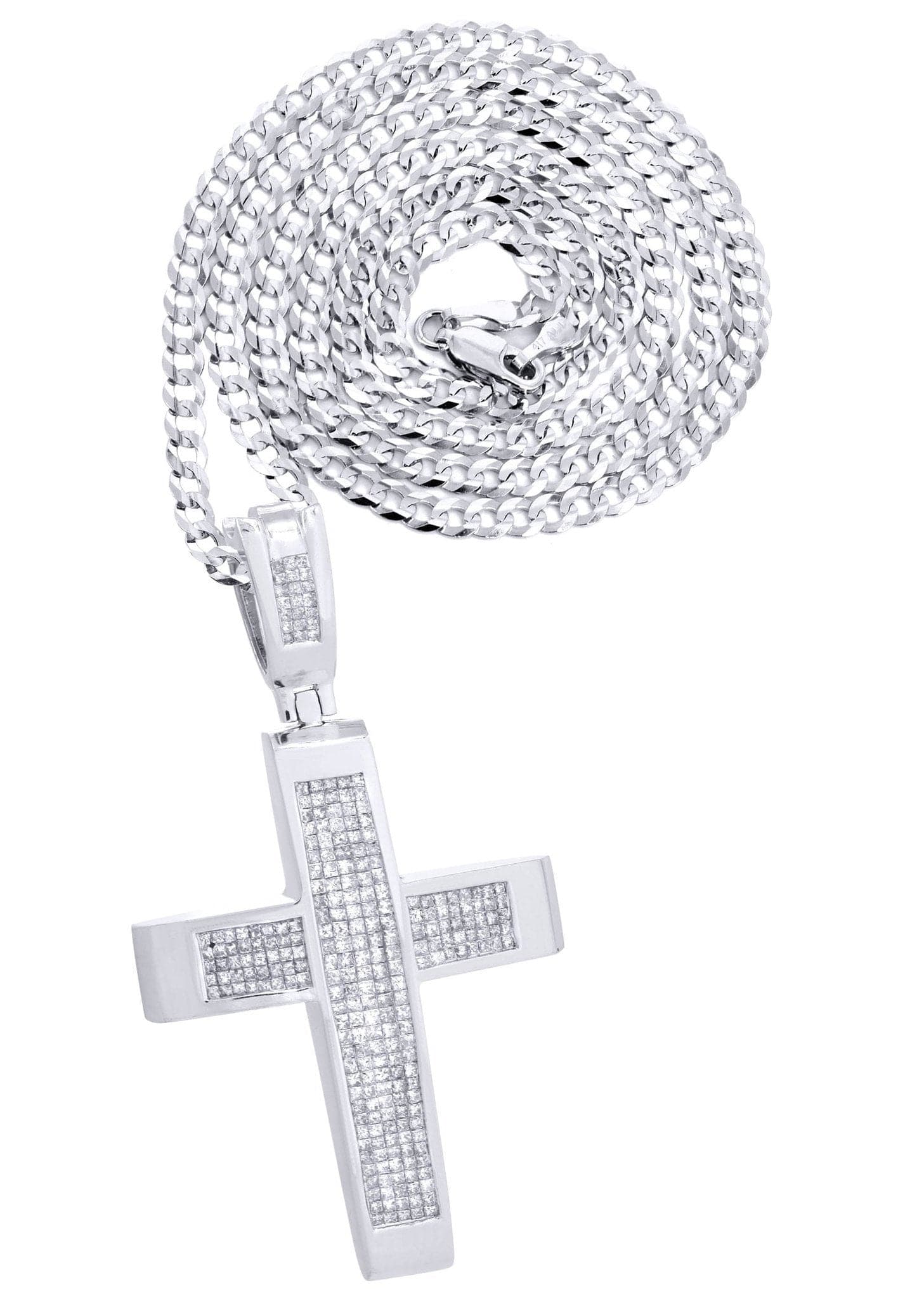 Pendentif Croix En Or 14 Carats Multicolore (585) Avec Diamant 0,05 Carat - Occasion