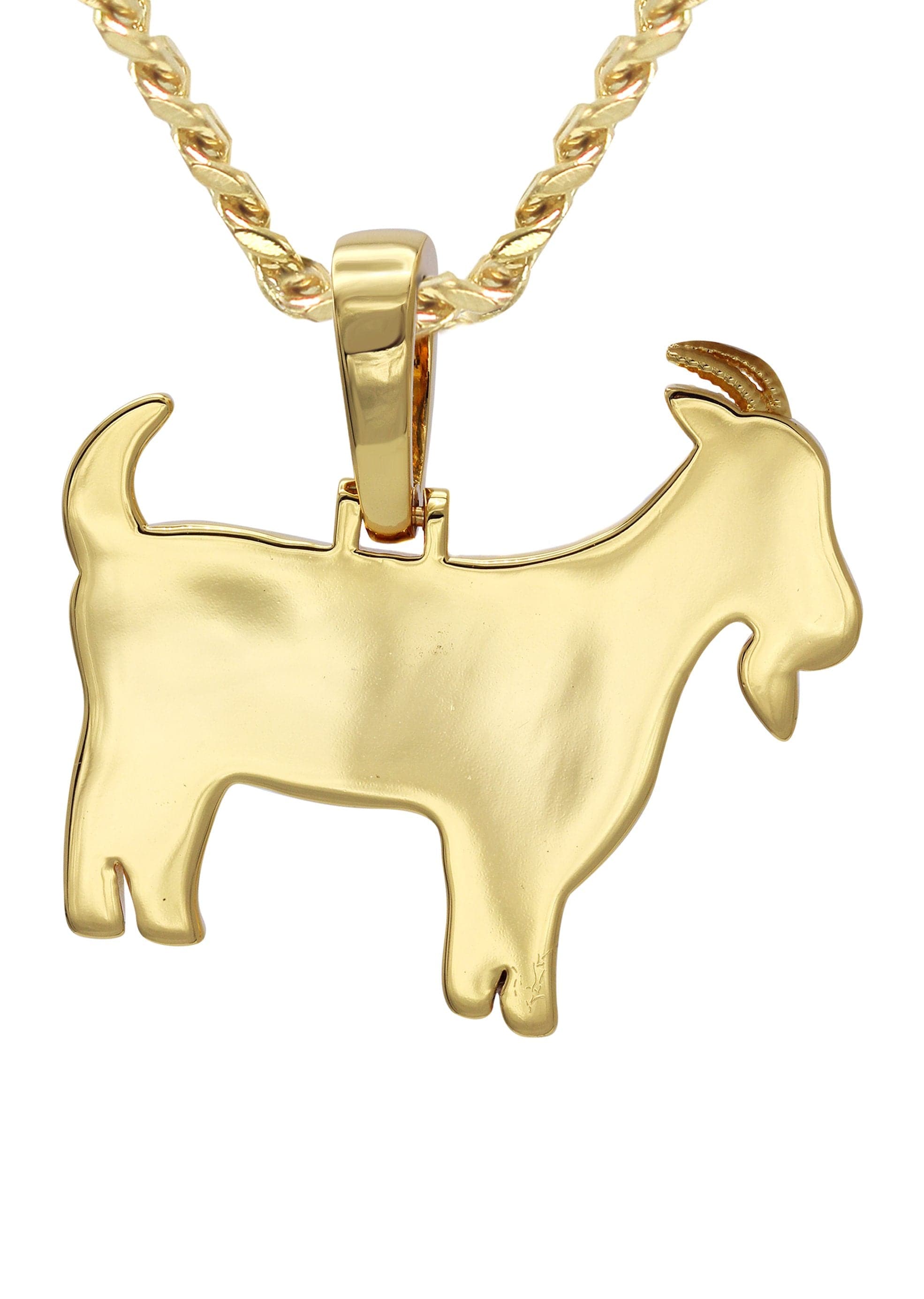 Gold Plated Cuban Link Chain & Goat Pendant | Appx. 14.5 Grams