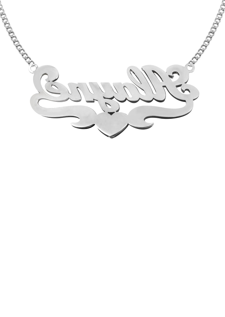 14K Ladies White Gold with Diamonds Name Plate Necklace | Appx. 9.7 Grams Name Plate Manufacturer 16 
