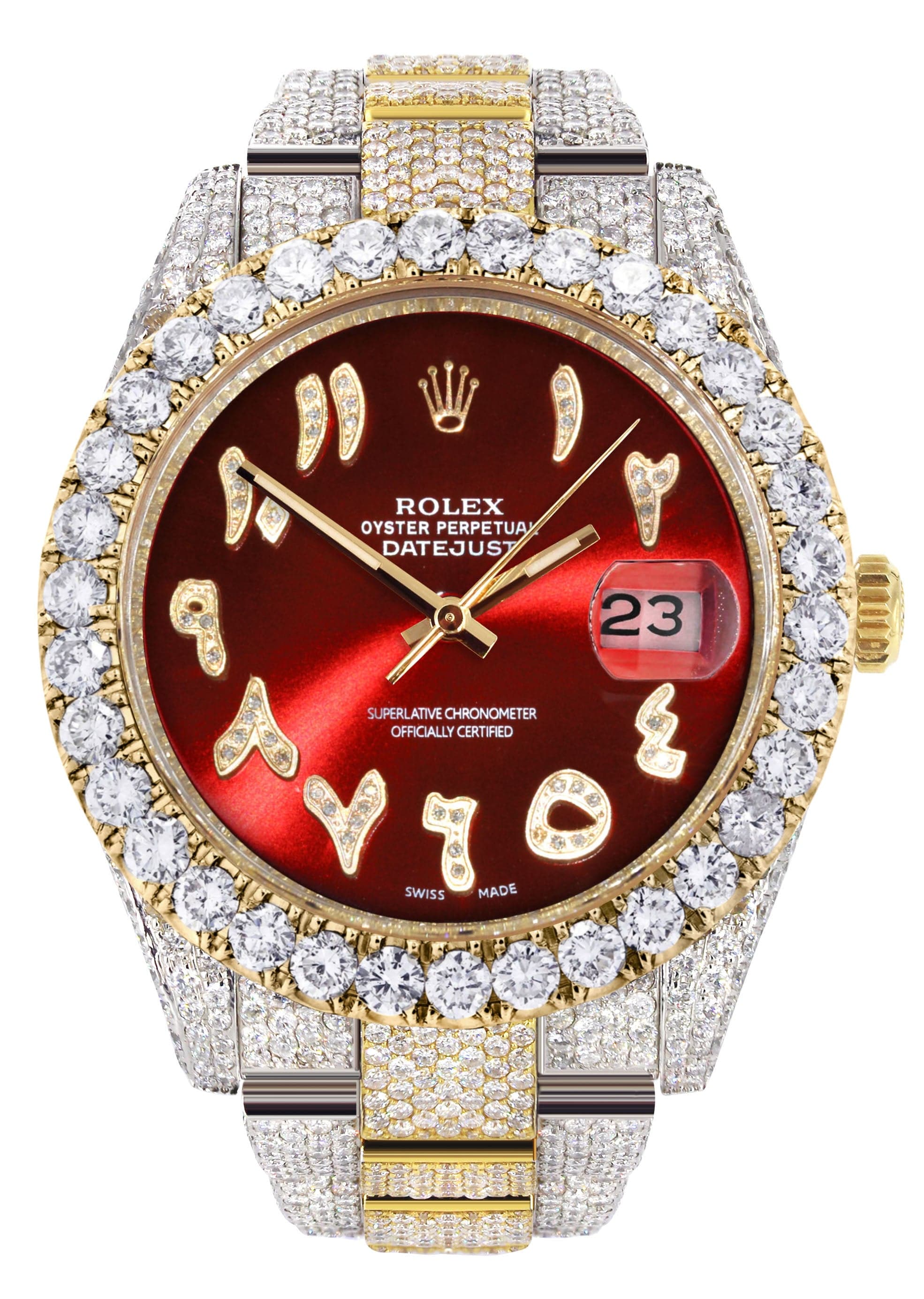 Rolex Iced Out Arabisches Zifferblatt Day Date Iced Out