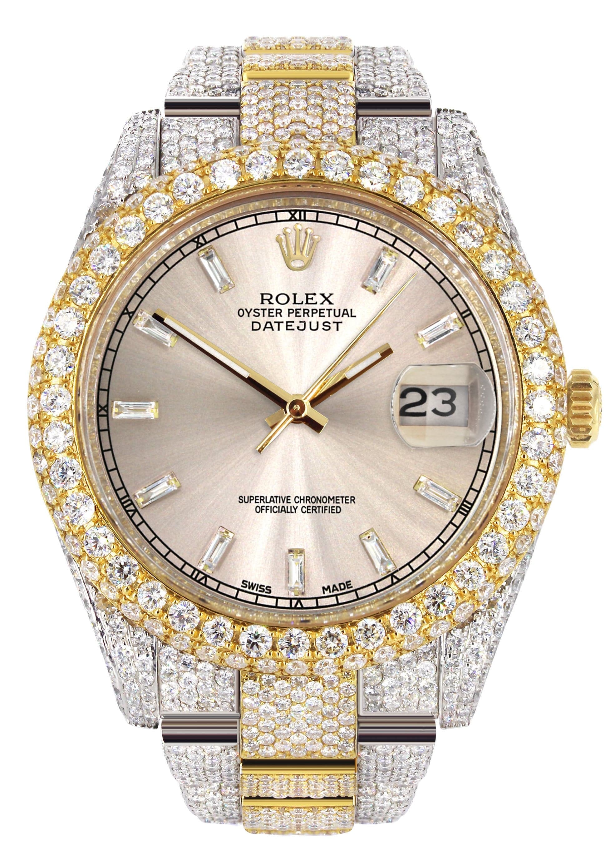 Diamond Iced Out Rolex Datejust 41 25 Carats Of Diamonds Custom Da