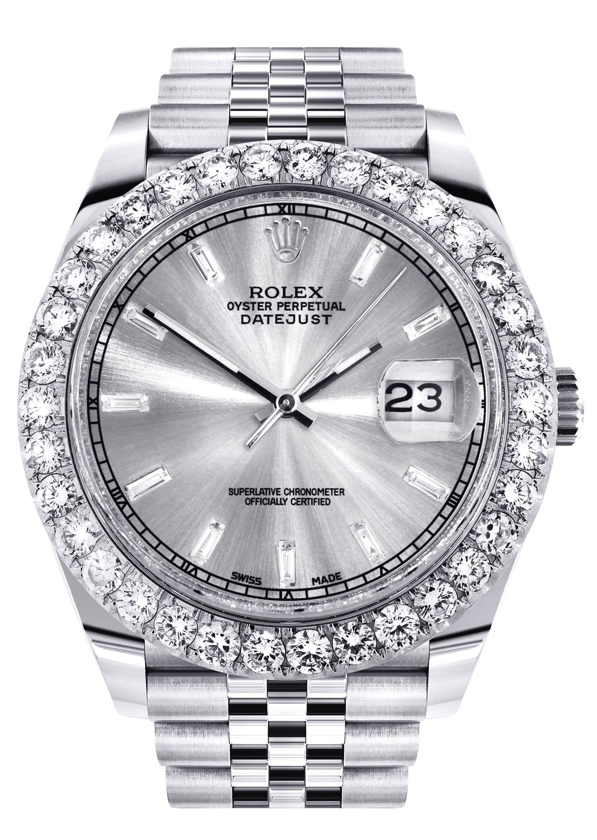 Montres Rolex En Diamant Argentee Très Belle Montre Rolex Datejust