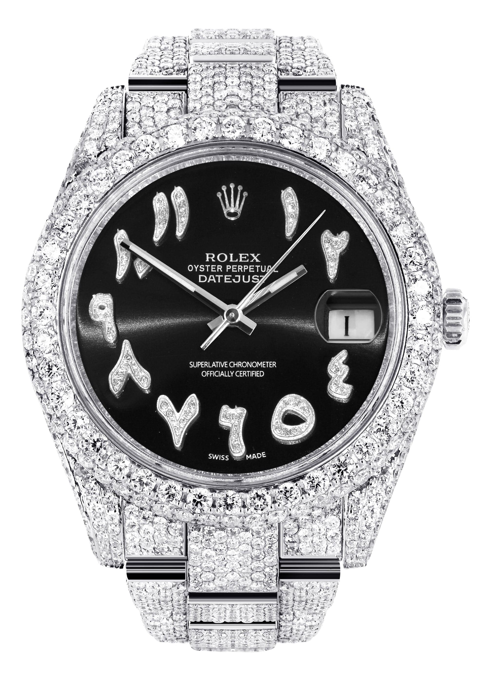 Diamond Iced Out Rolex Datejust 41 25 Carats Of Diamonds Custom Bl