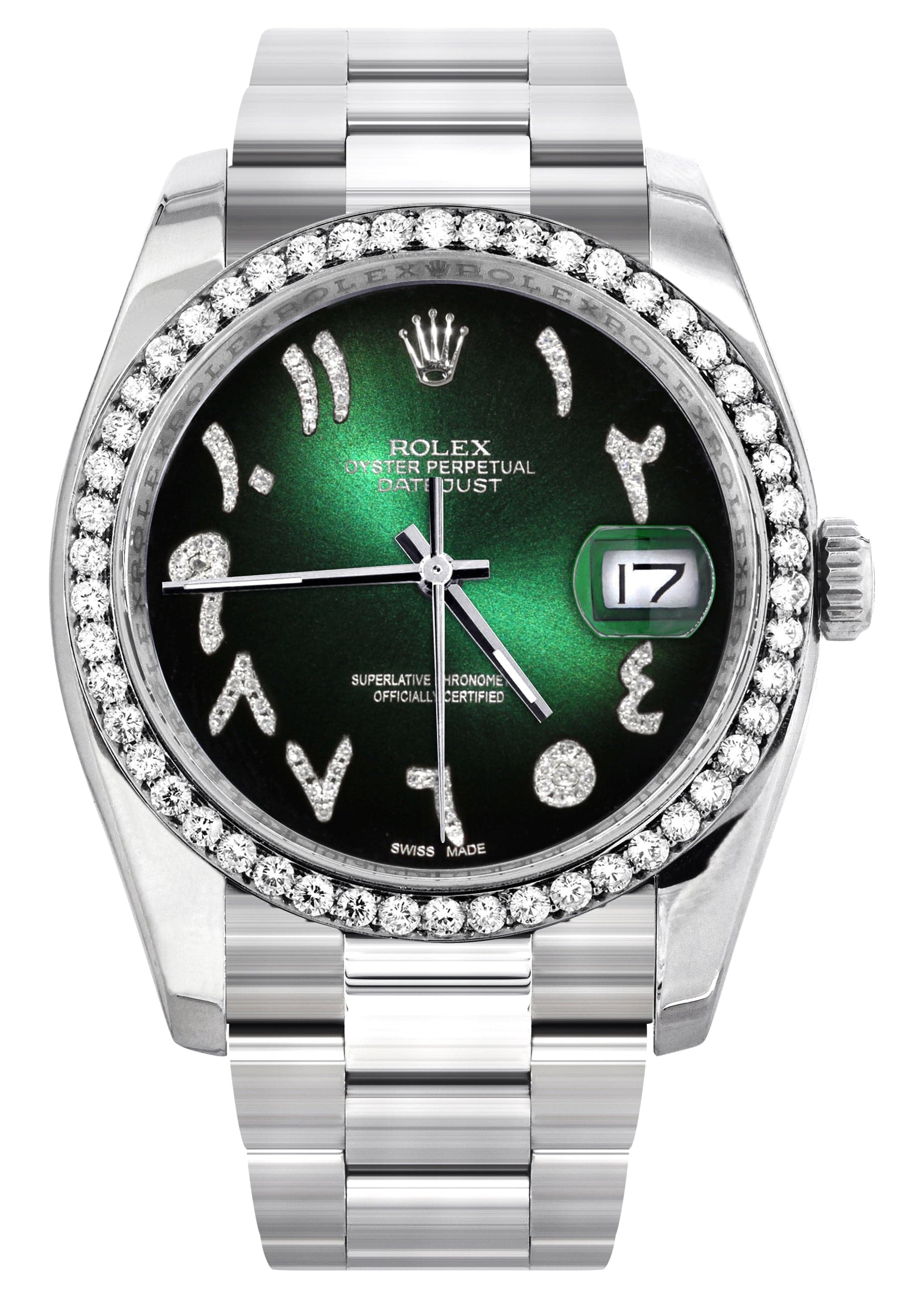 116200 | Rolex Datejust Watch | 36Mm | Green Black Arabic Dial | Oyste