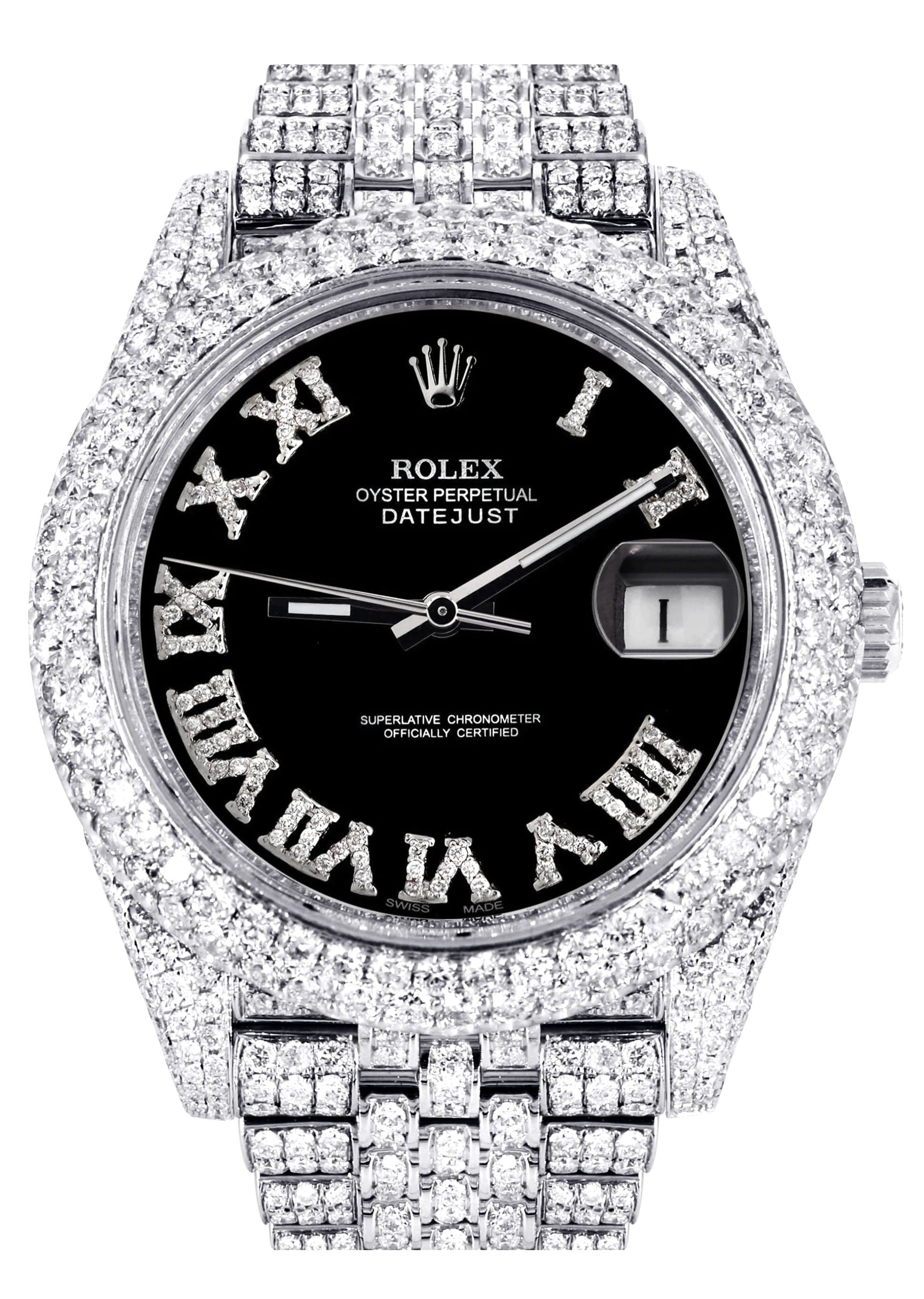 Diamond Iced Out Rolex Datejust 41 25 Carats Of Diamonds Custom Bl