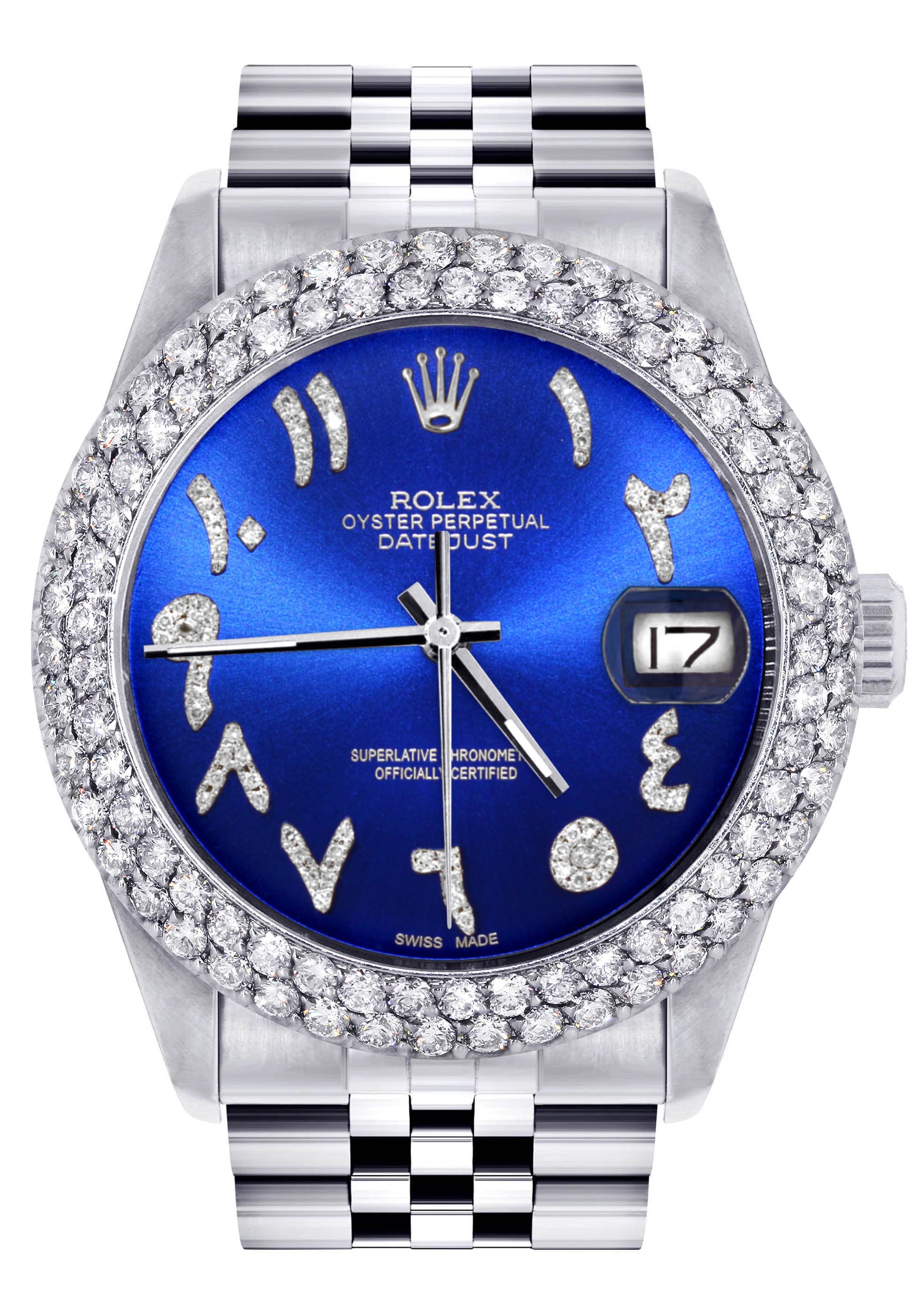 Mens Rolex Datejust Watch 16200 | 36Mm | Royal Blue Arabic Diamond Dia