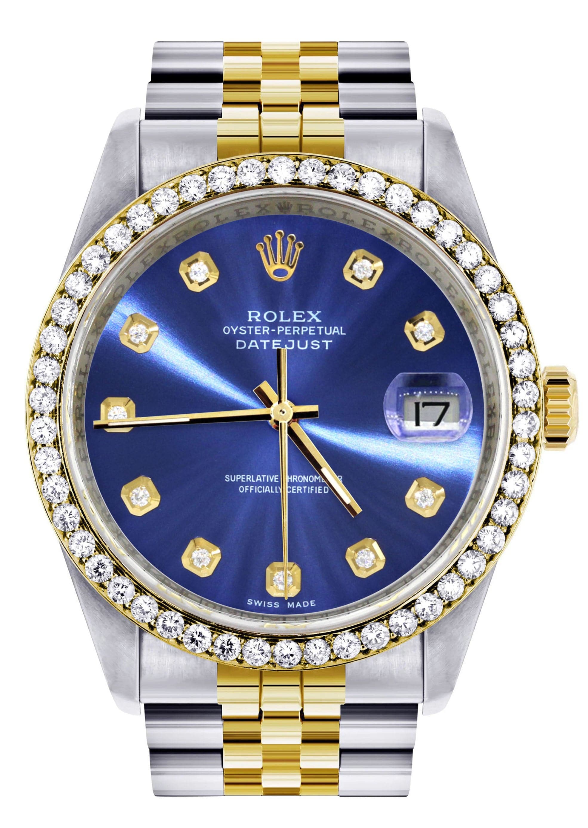 Jam Tangan Rolex Datejust Emas 16233 Two Tone untuk Pria 36Mm