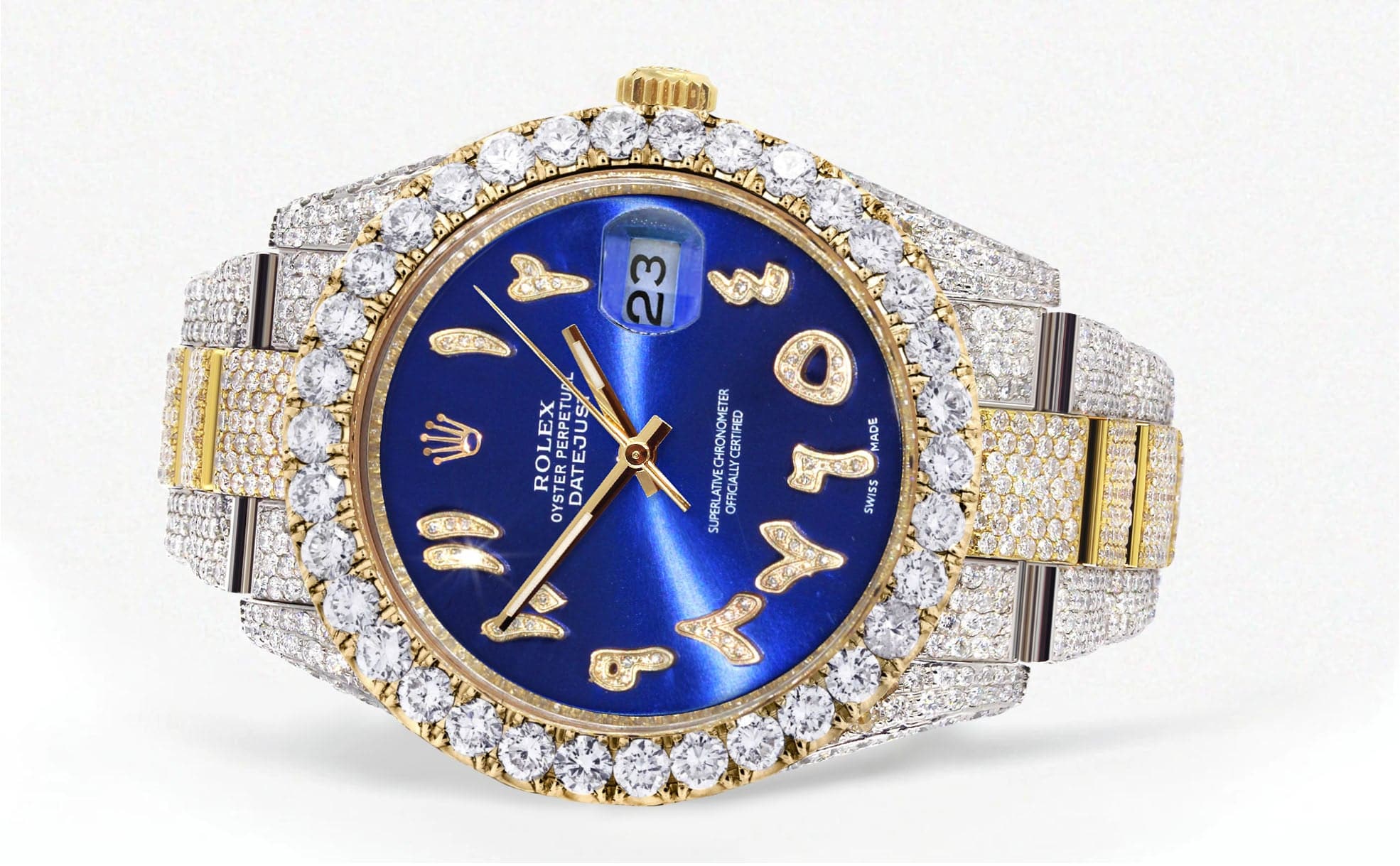 Diamond Iced Out Rolex Datejust 41 | 25 Carats Of Diamonds | Custom Bl