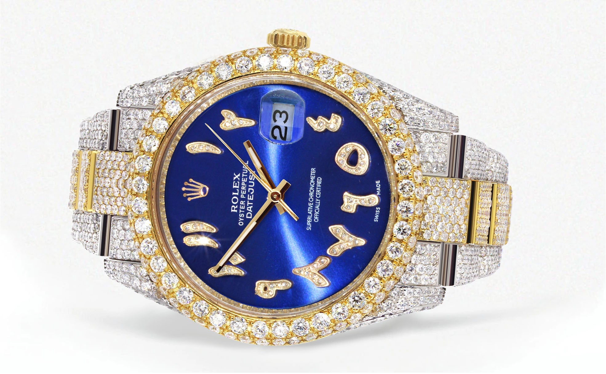Diamond Dial Arabic Rolex Iced Out Zifferblatt Buy Rolex Datejust 41 