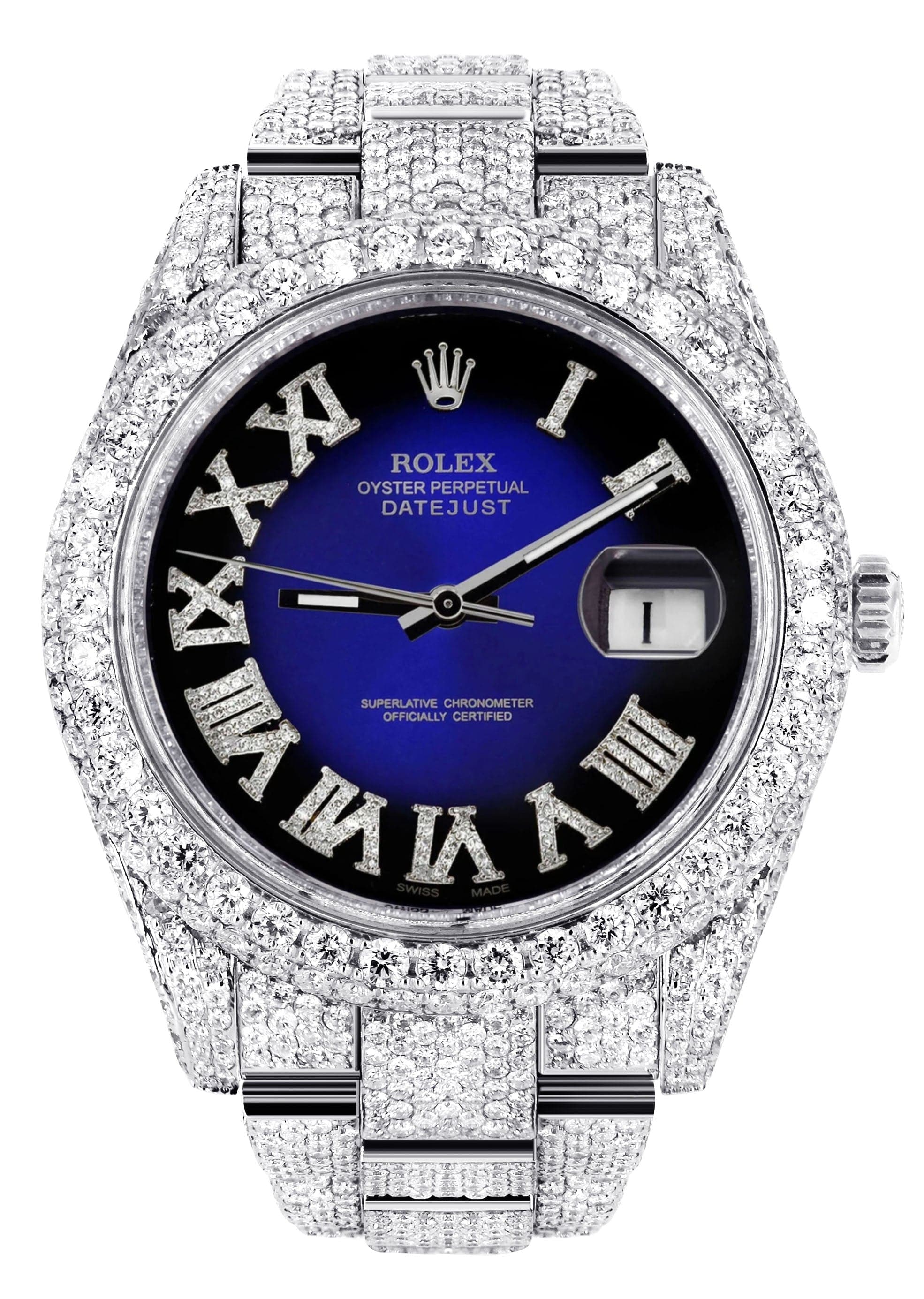 Rolex iced out blue Outlet