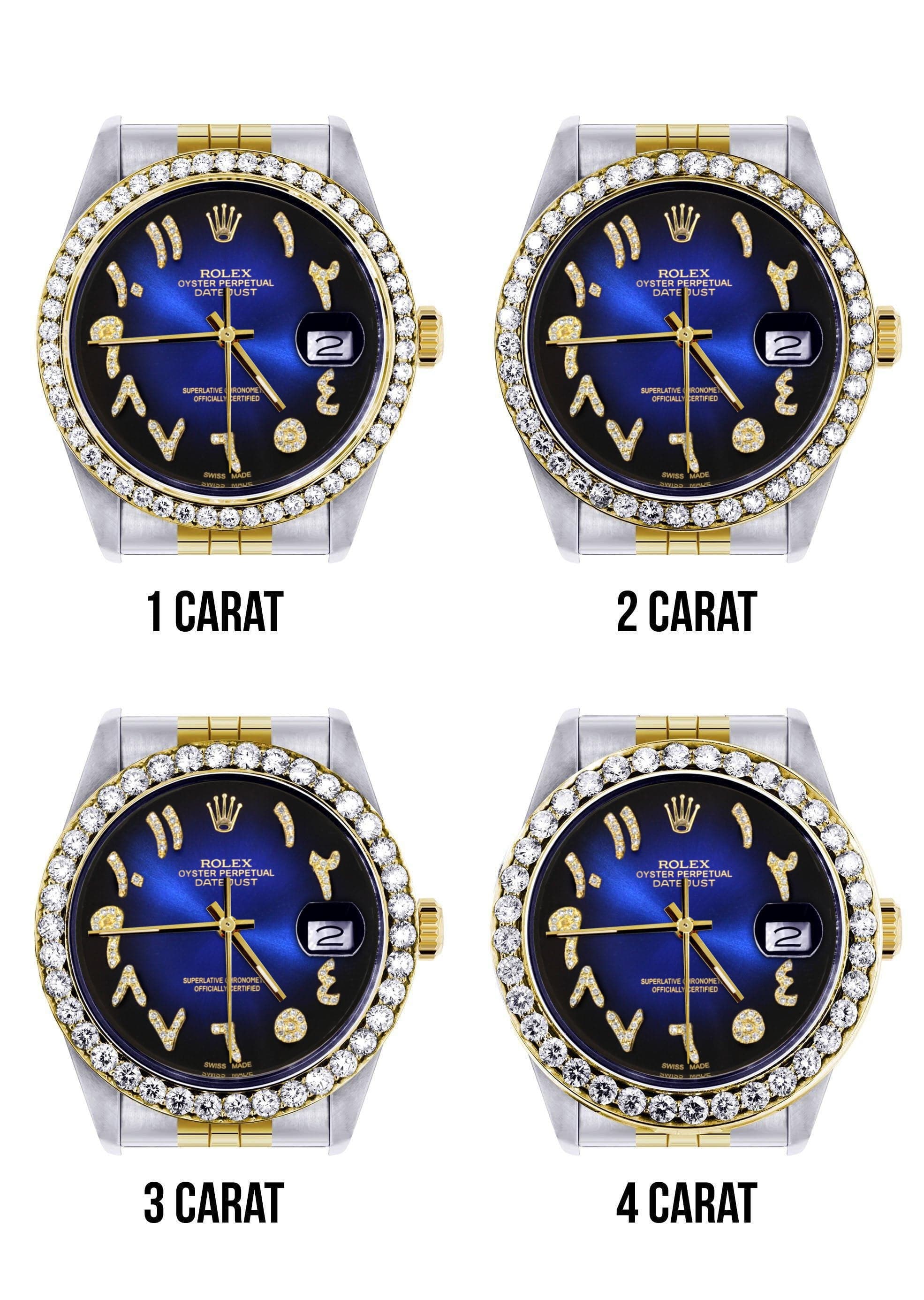 116233 | Hidden Clasp | Gold & Steel Rolex Datejust Watch | 36Mm | Blu