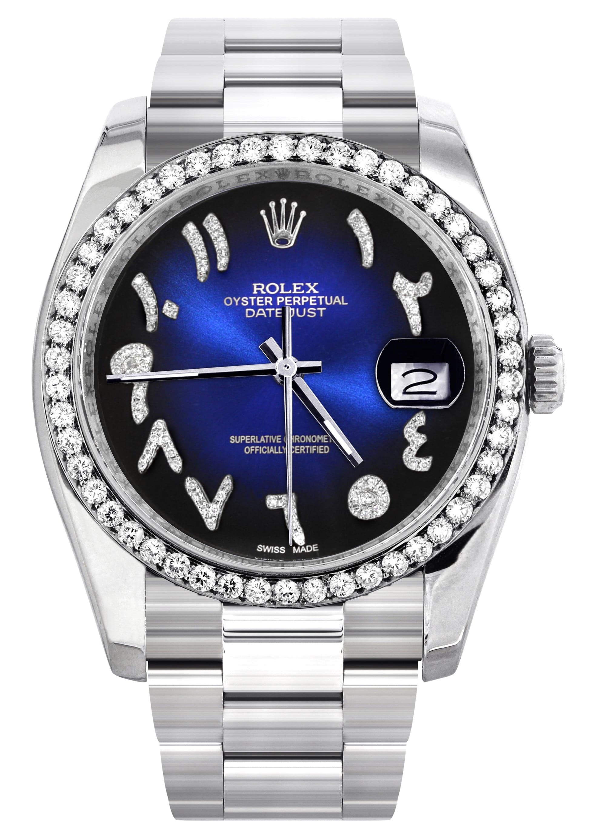 116200 Rolex Datejust Watch 36Mm Blue Black Arabic Dial Oyster