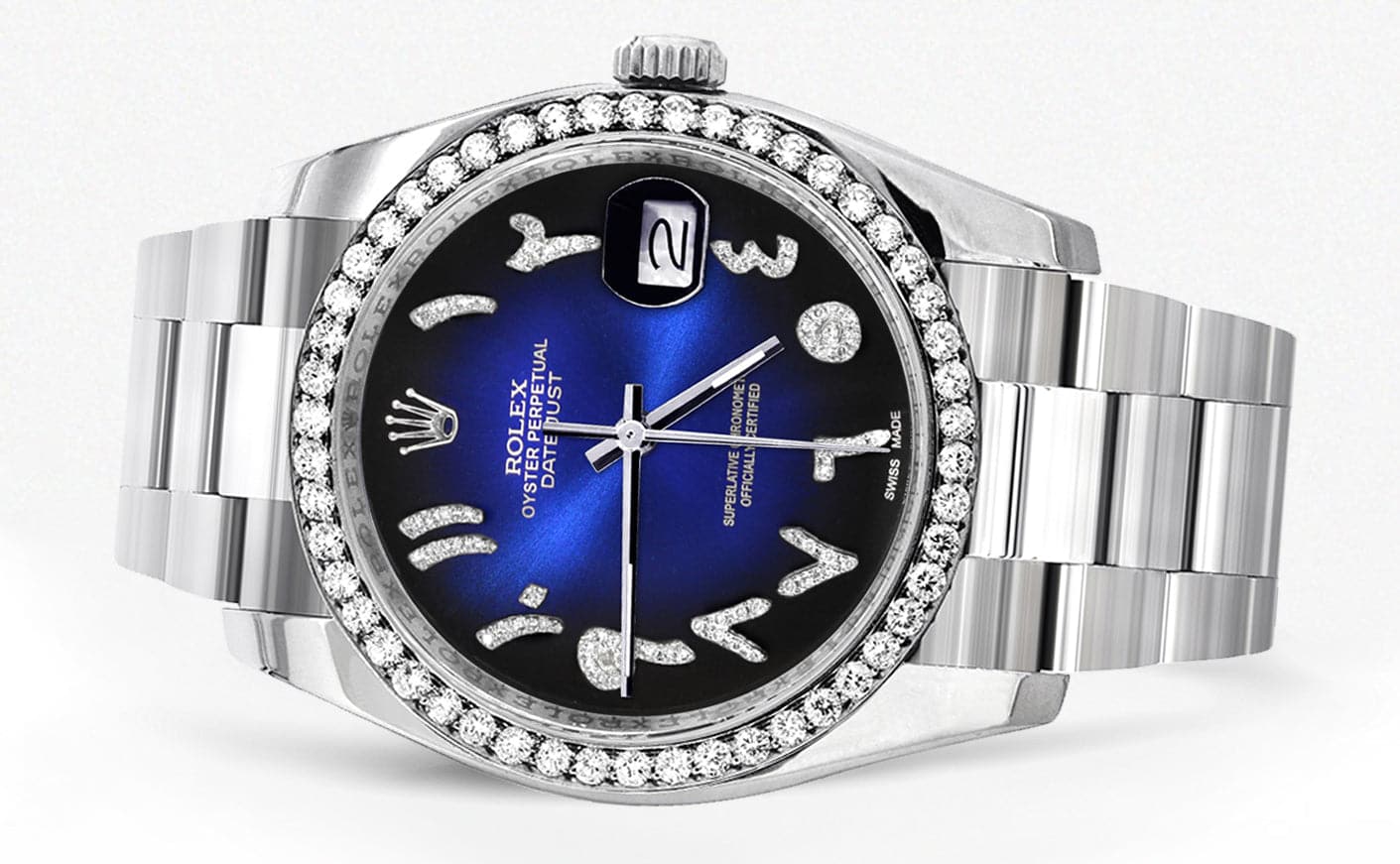 116200 | Rolex Datejust Watch | 36Mm | Blue Black Arabic Dial | Oyster
