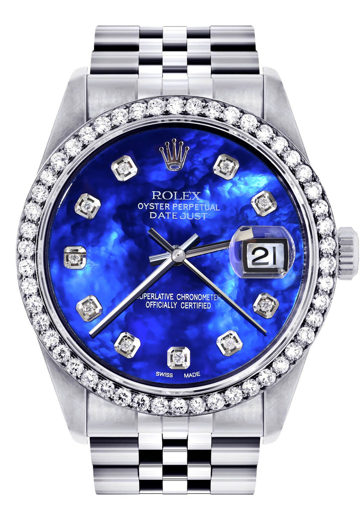 Reloj Rolex Datejust para Hombre 16200 36Mm Esfera Azul Perla