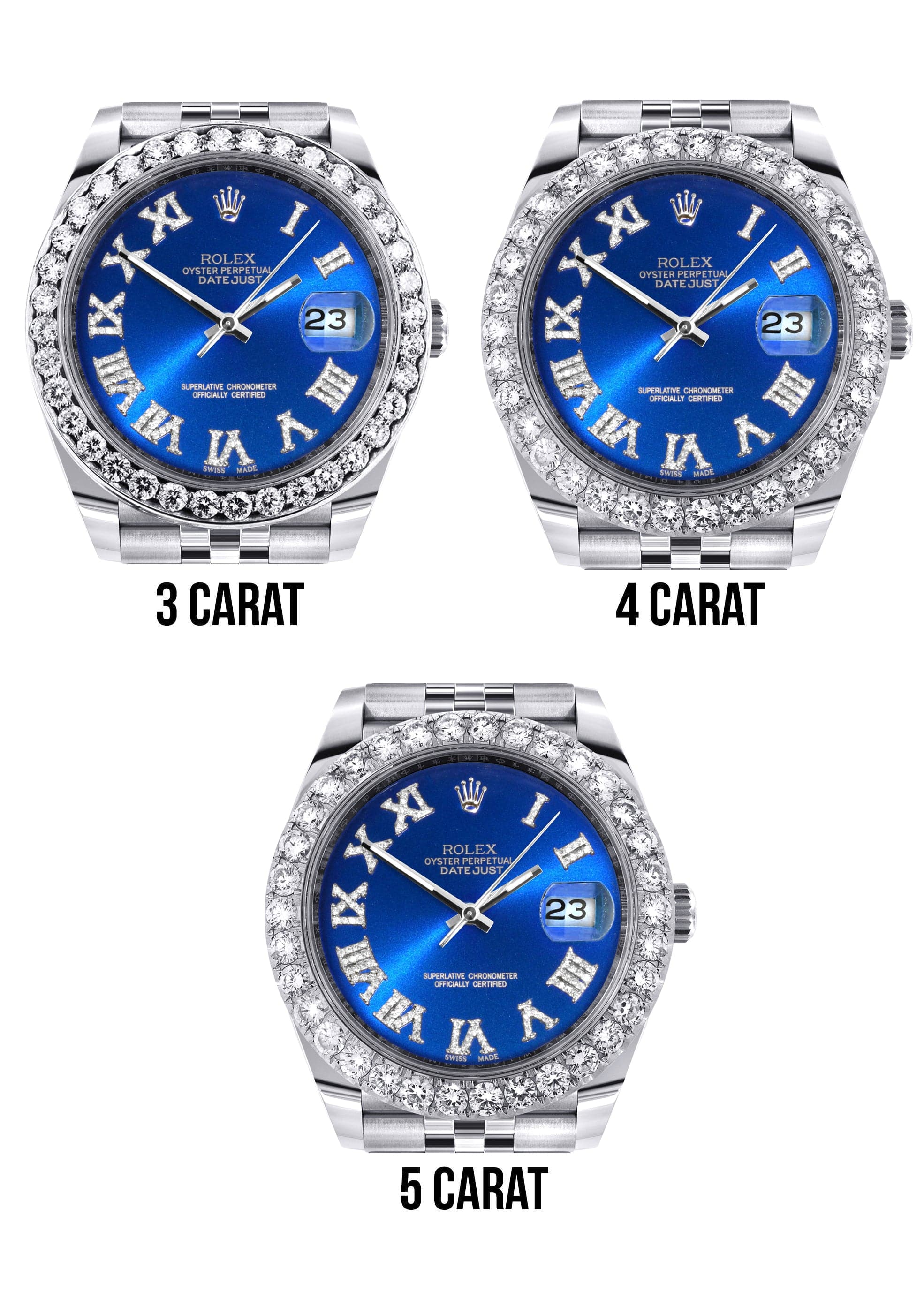 Rolex Datejust 41 Watch | 41 MM | Custom Blue Roman Diamond Dial | Jub
