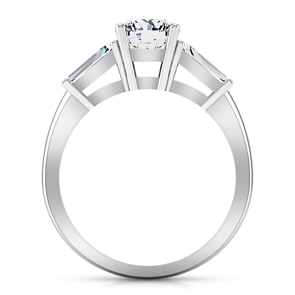 Round Diamond Three Stone Engagement Ring Jenna 14K White Gold engagement rings imaginediamonds 