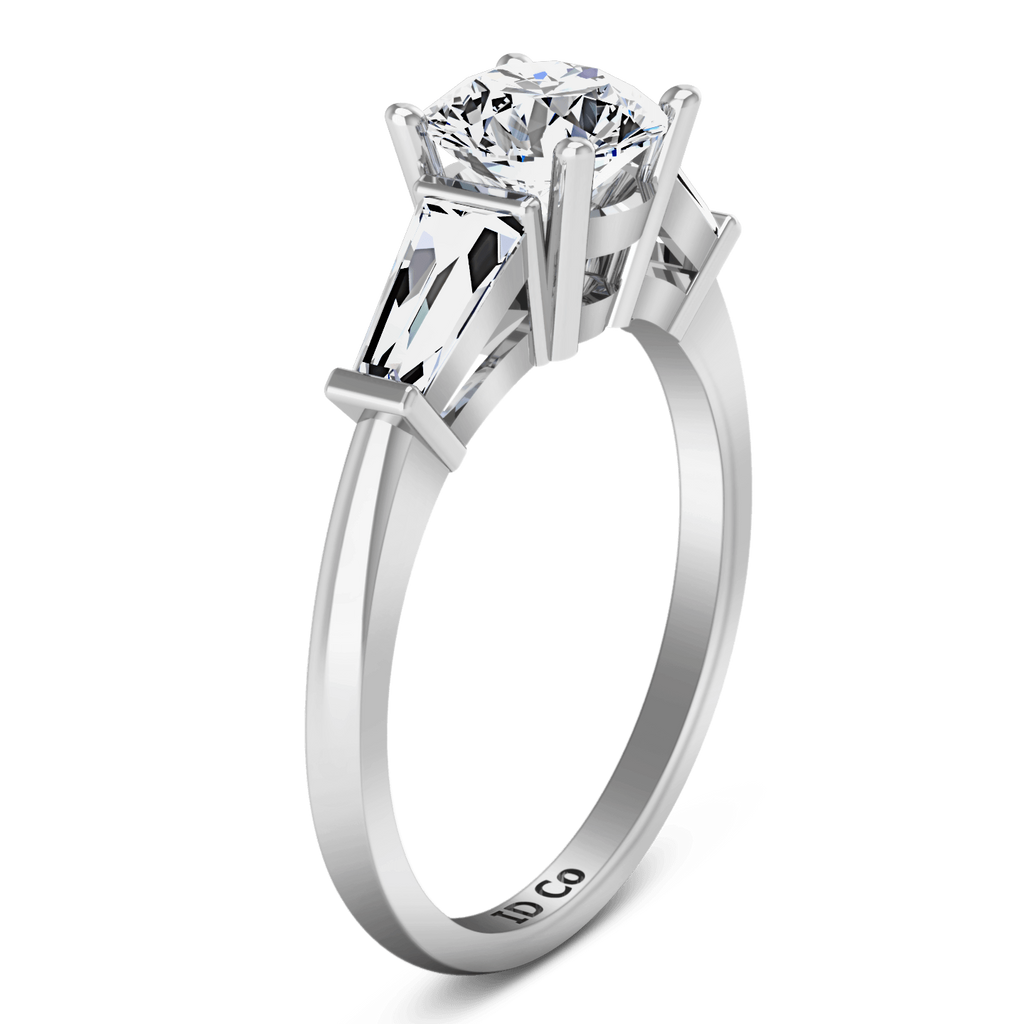 Round Diamond Three Stone Engagement Ring Jenna 14K White Gold engagement rings imaginediamonds 