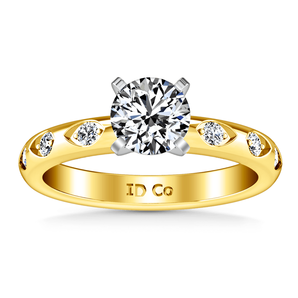 Pave Diamond EngagementRing Jazz 14K Yellow Gold engagement rings imaginediamonds 
