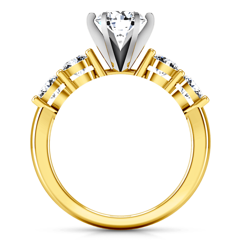 Pave Diamond EngagementRing Journey 14K Yellow Gold engagement rings imaginediamonds 
