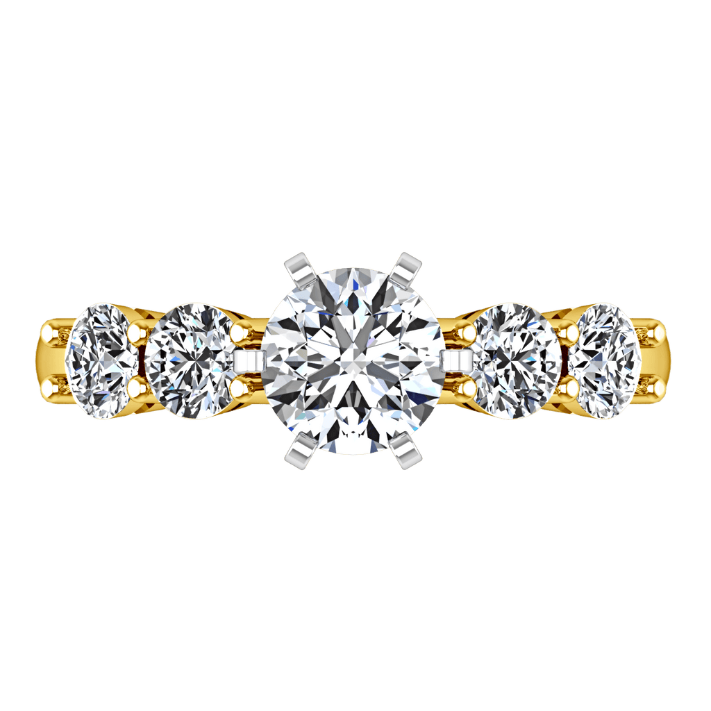 Pave Diamond EngagementRing Journey 14K Yellow Gold engagement rings imaginediamonds 