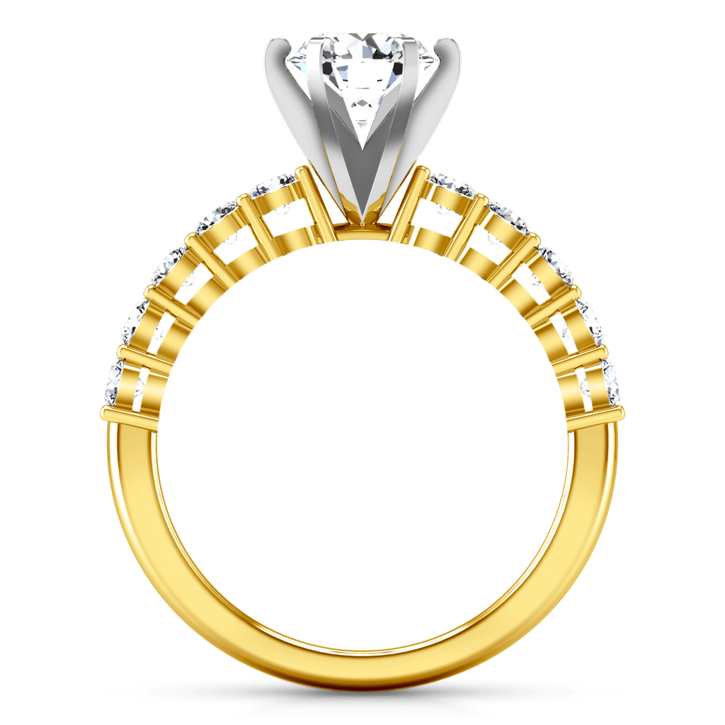 Pave Diamond EngagementRing Fleur 14K Yellow Gold engagement rings imaginediamonds 