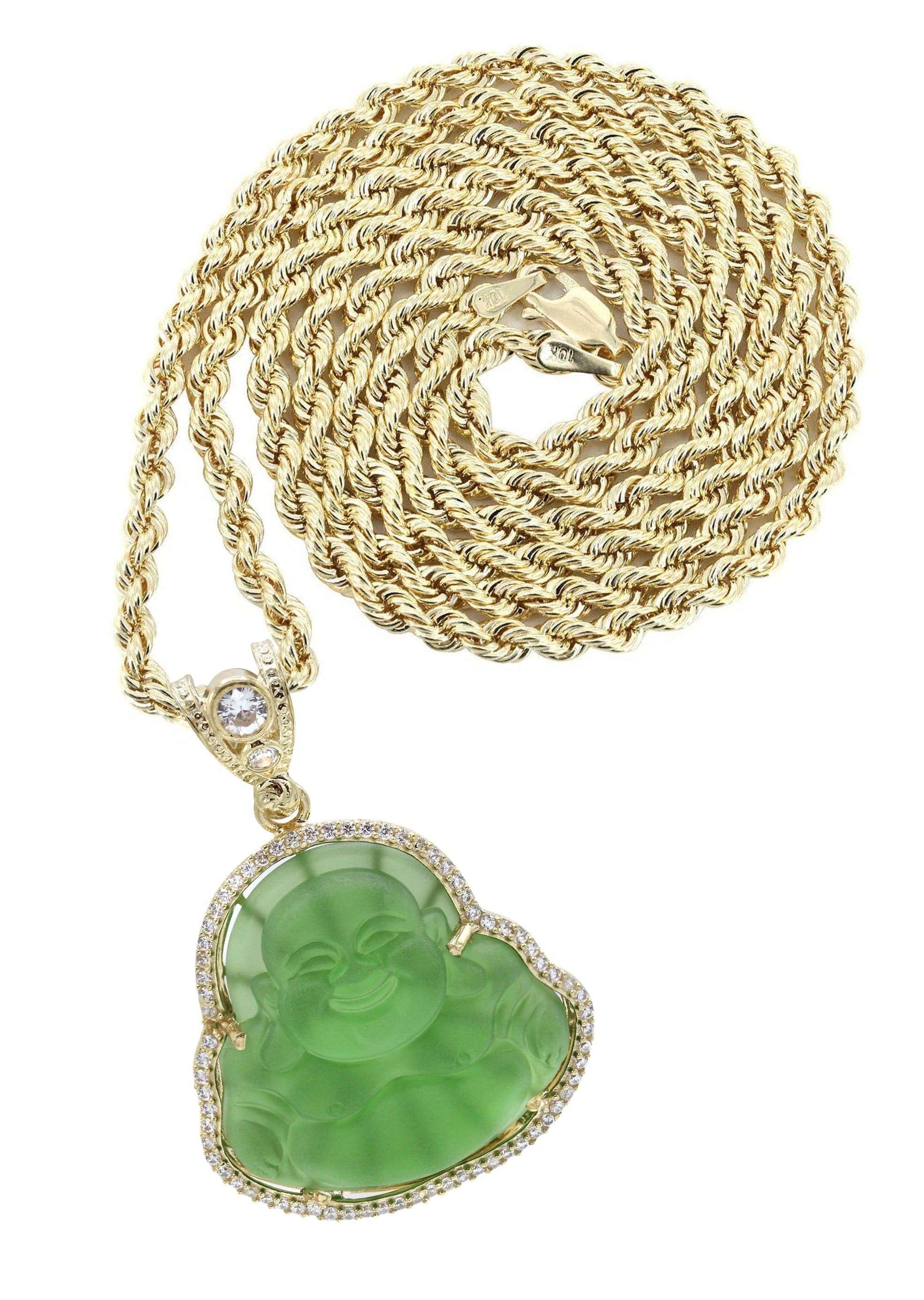 Two Tone Green Buddha Necklace – DLG