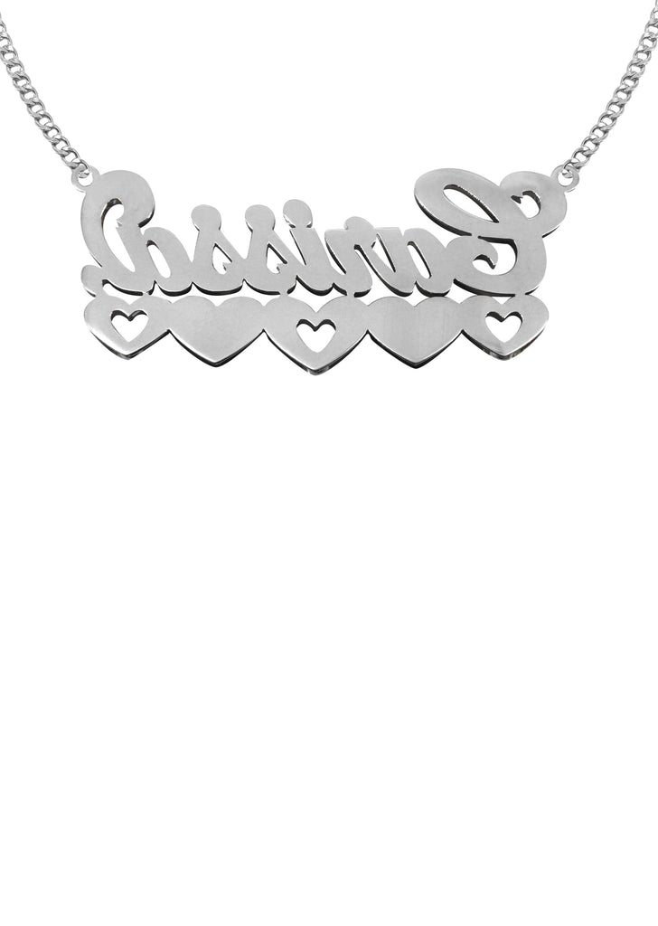 14K Ladies White Gold with Diamonds Name Plate Necklace | Appx. 10.9 Grams Name Plate Manufacturer 16 