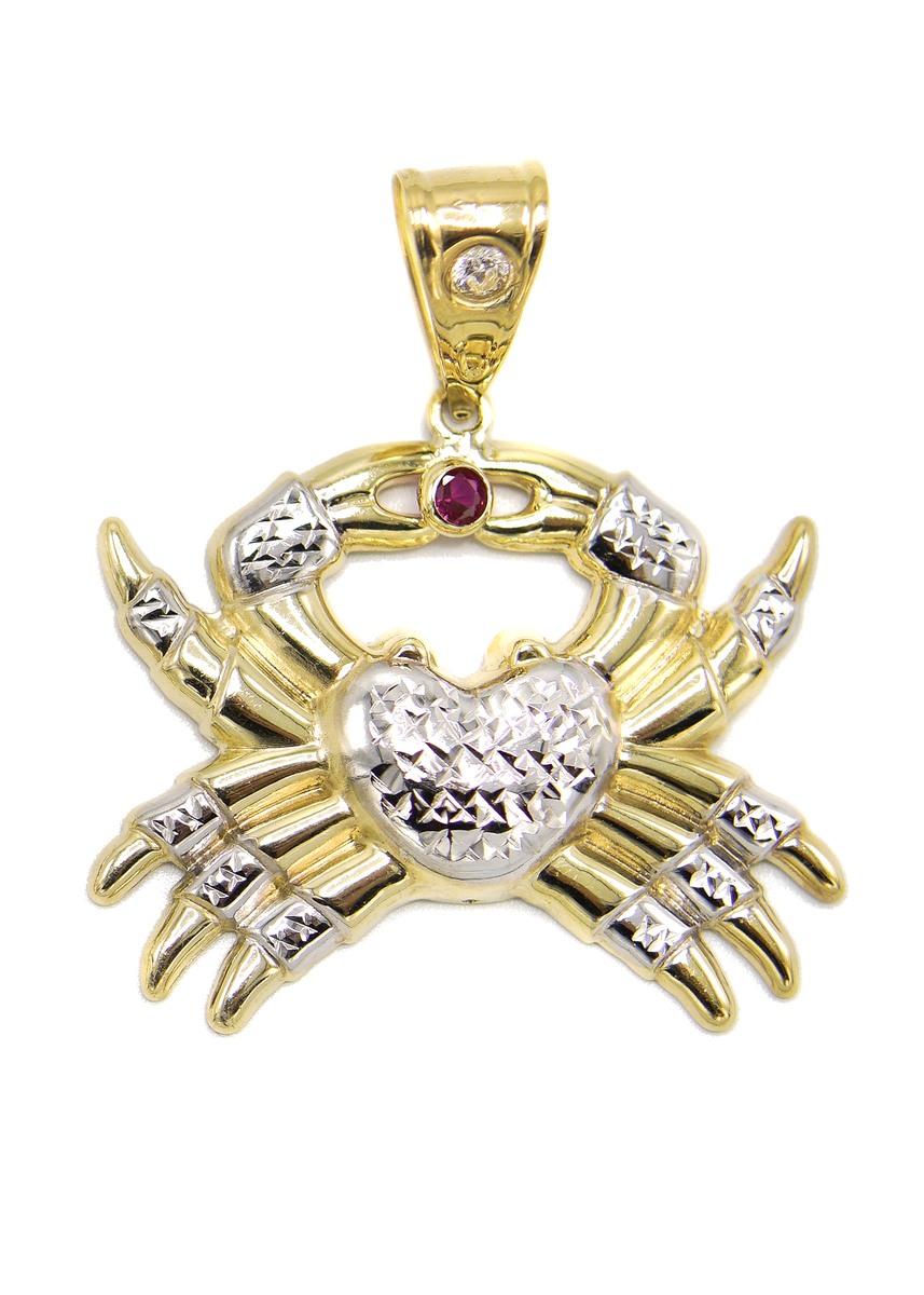 Gumbo Chain 10K Gold Crab Pendant | Customizable Size